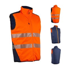 Gilet YORU froid réversible orange HV/marine Ripstop 100%PES maille - COVERGUARD - Taille L 4