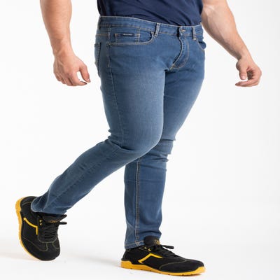 Pantalon de travail en jean STONE PLUS DIRTY WASHING bleu T42
