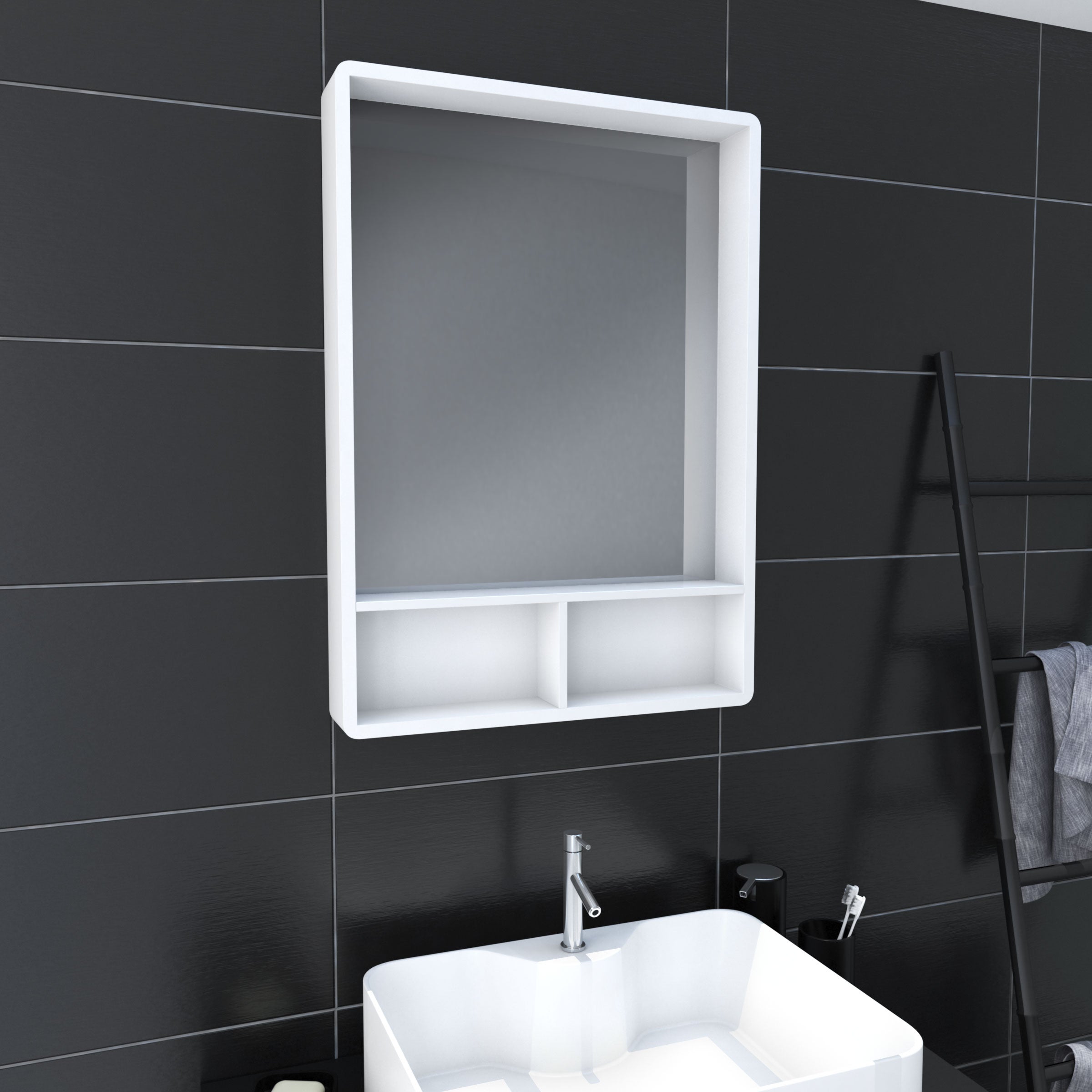 Miroir salle de bain 40x60cm avec éclairage – Go LED - AURLANE