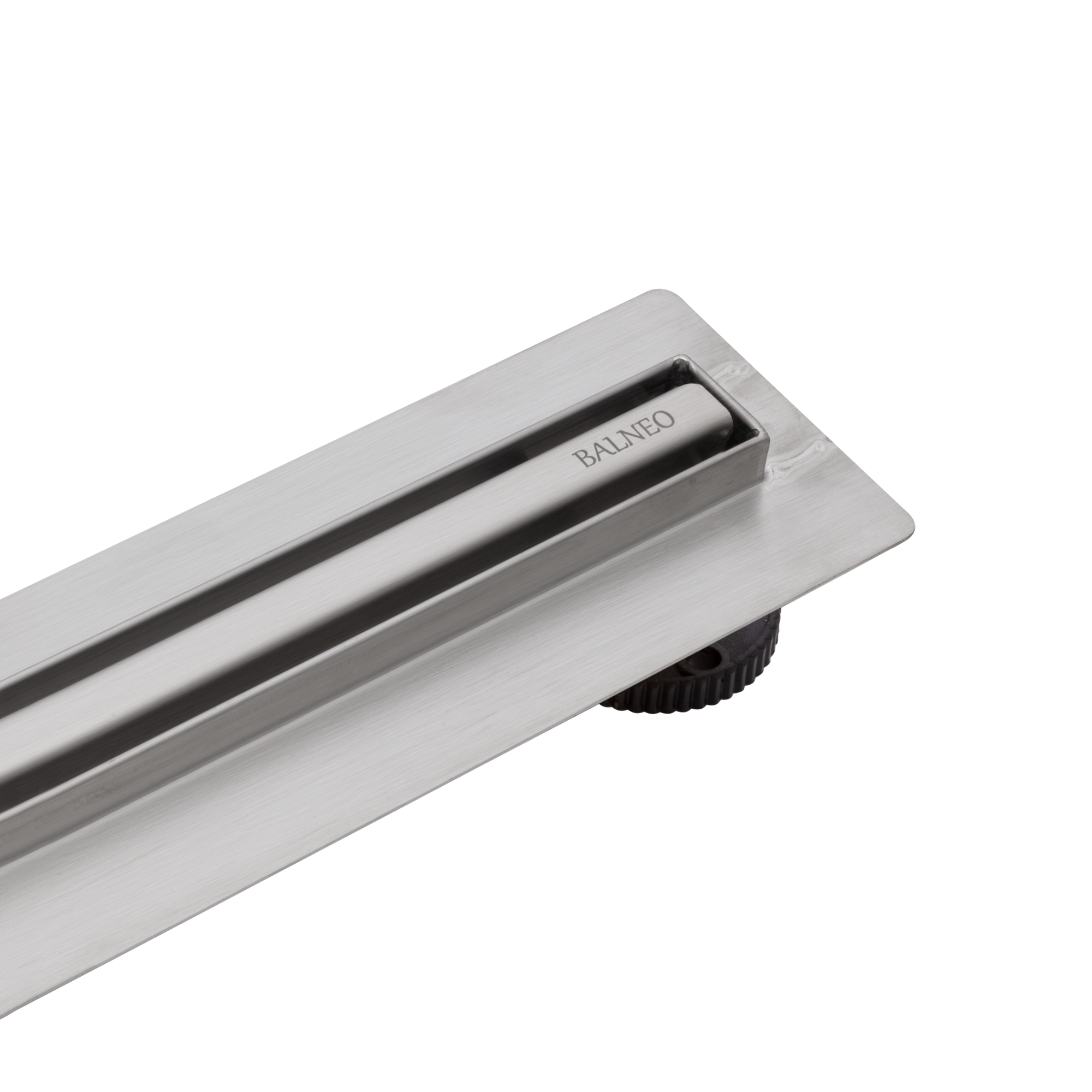 Balneo Caniveau de douche Slim en Acier Inox 80cm, finition chrome, avec Siphon rotatif, Slim&Low ProLine 0