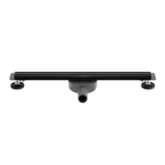 Balneo Caniveau de douche Slim en Acier Inox 80cm, finition noir, avec Siphon rotatif, Slim&Low ProLine 6