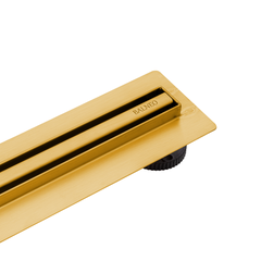 Balneo Caniveau de douche Slim en Acier Inox 70cm, finition gold, avec Siphon rotatif, Slim&Low ProLine 0
