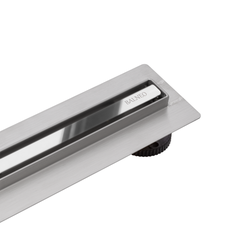 Balneo Caniveau de douche Slim en Acier Inox 70cm, finition chromée miroir, avec Siphon rotatif, Slim&Low ProLine 0