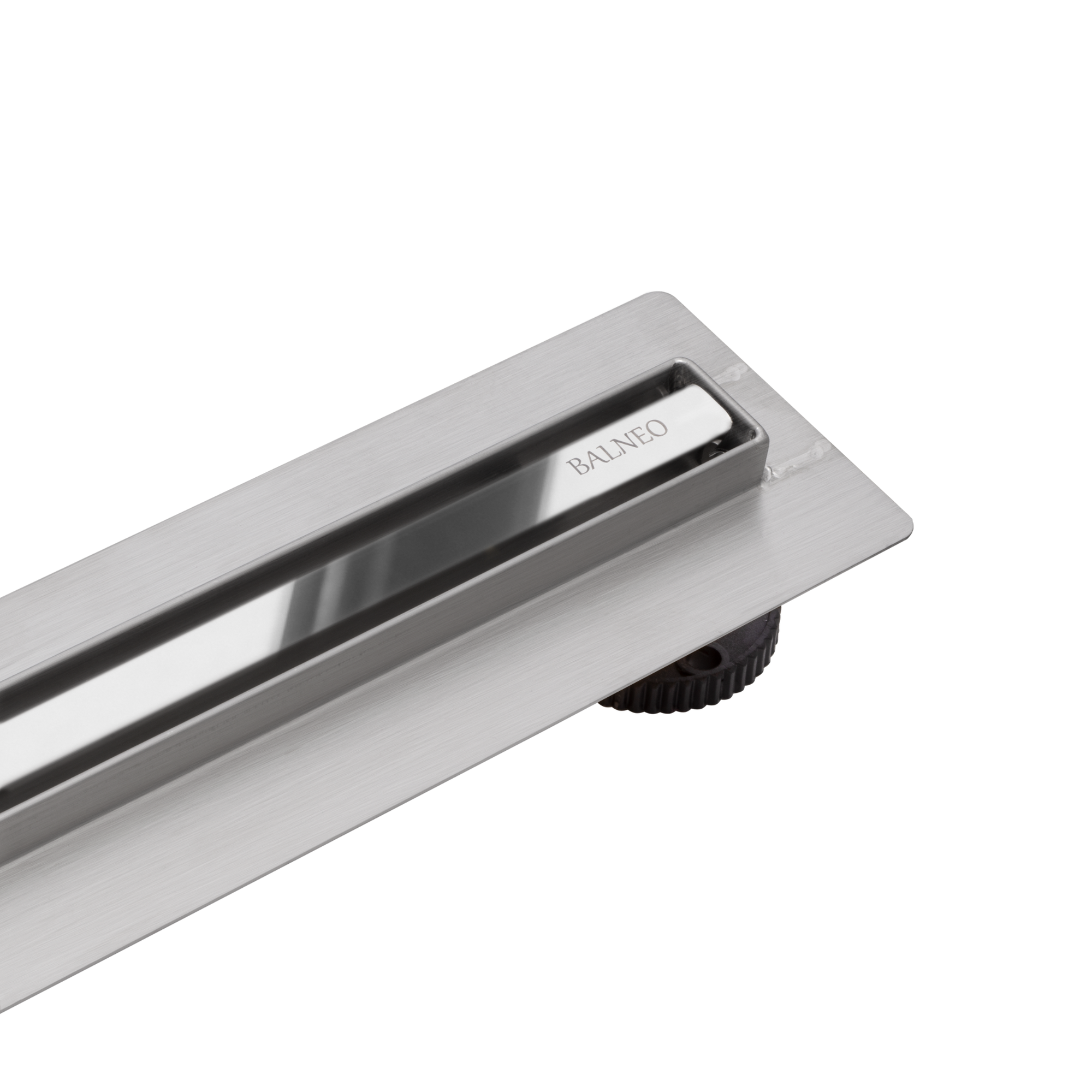 Balneo Caniveau de douche Slim en Acier Inox 80cm, finition chromée miroir, avec Siphon rotatif, Slim&Low ProLine 0