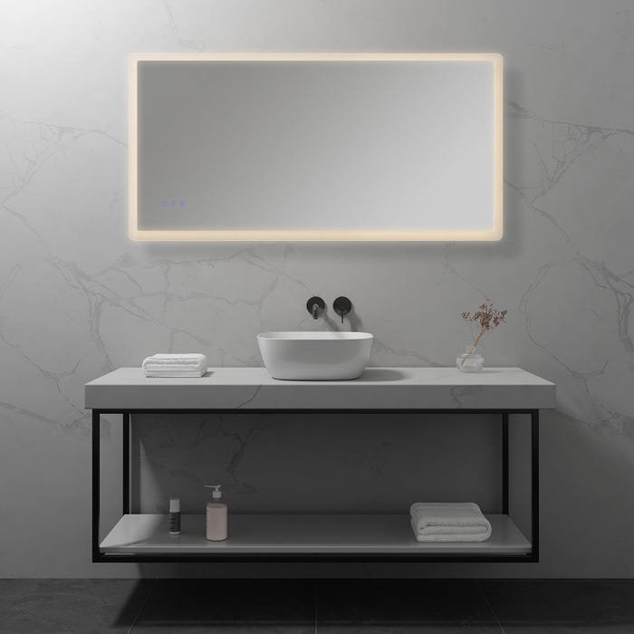 MELLOW Miroir lumineux salle de bain LED 3 couleurs + intensité réglable & fonction anti-buée 70 x 140 cm 5