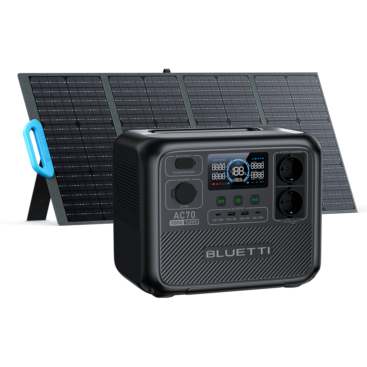 Centrale électrique portable Lifepo4 24.com, 2000W, kit de panneaux  solaires 200W, générateur solaire pour camping extérieur, grande puissance