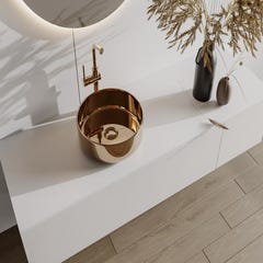 Vasque à poser ronde en céramique - Effet cuivre - 36 cm - KANELLE II 0