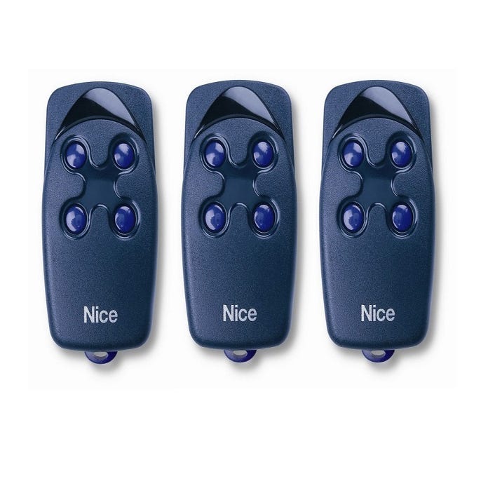 Lot de 3 télécommandes NICE FLO4 - 4 canaux 433,92 MHz + 1 porte-clés Domobip 0