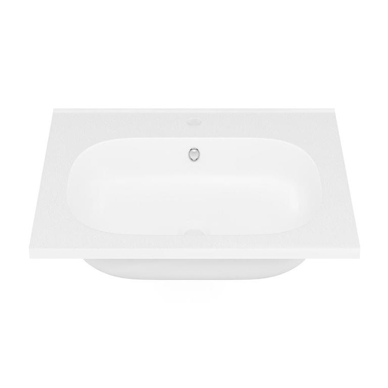 Vasque à encastrer en résine effet pierre - Blanc - L60 x l46 cm - OKIWA 1