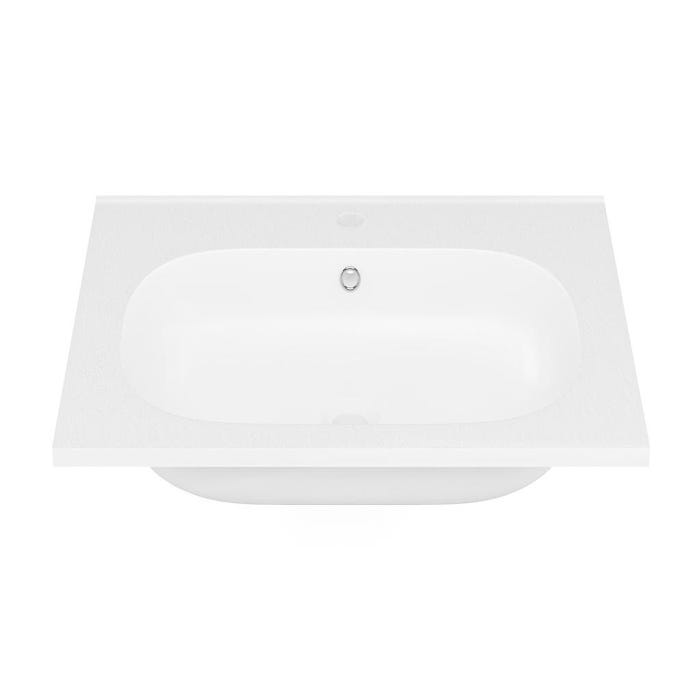 Vasque à encastrer en résine effet pierre - Blanc - L60 x l46 cm - OKIWA 1