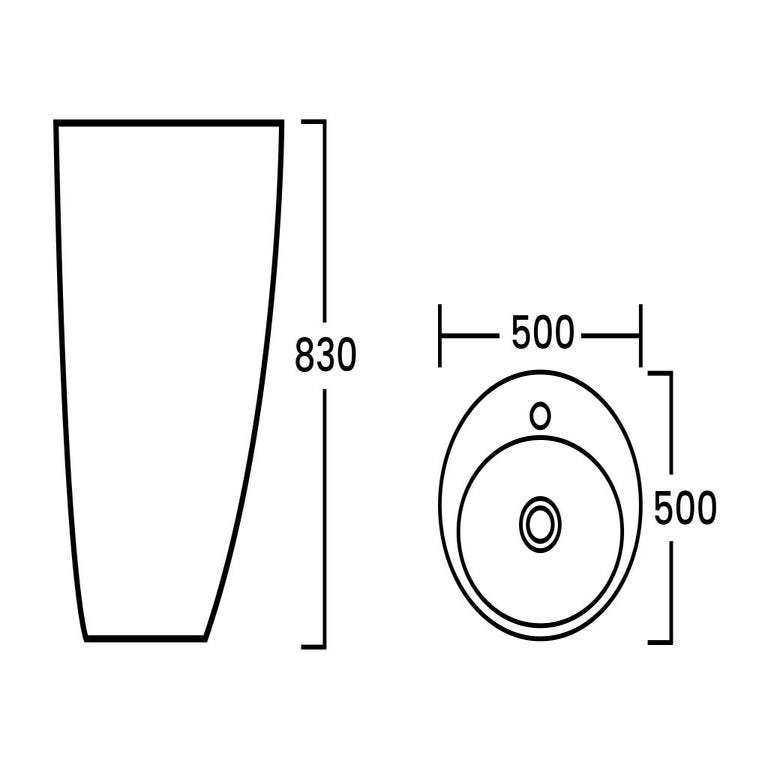 Vasque sur pied cylindrique blanche - L50 x H83 x P50 cm - MILOS II 4