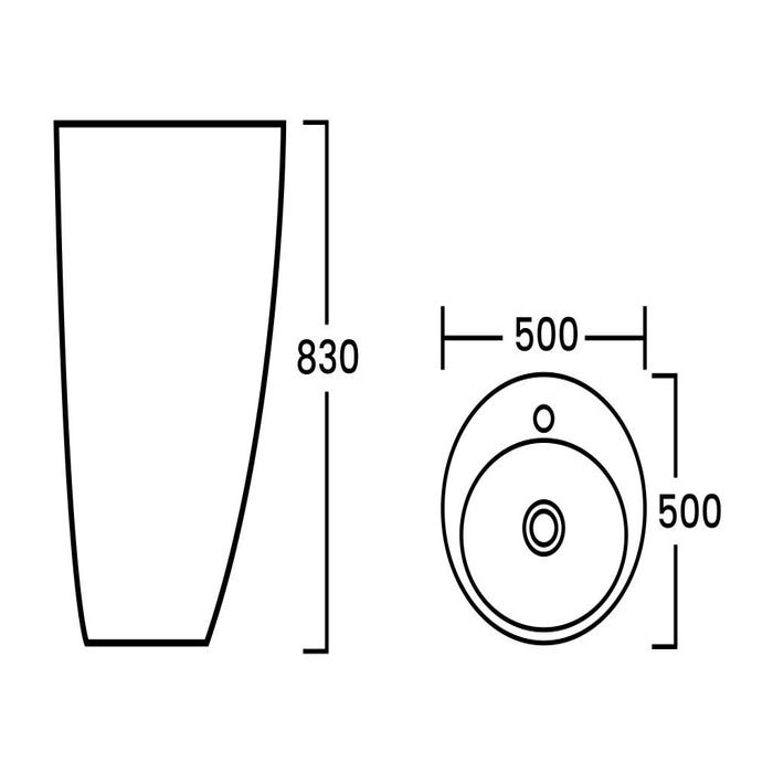 Vasque sur pied cylindrique blanche - L50 x H83 x P50 cm - MILOS II 4