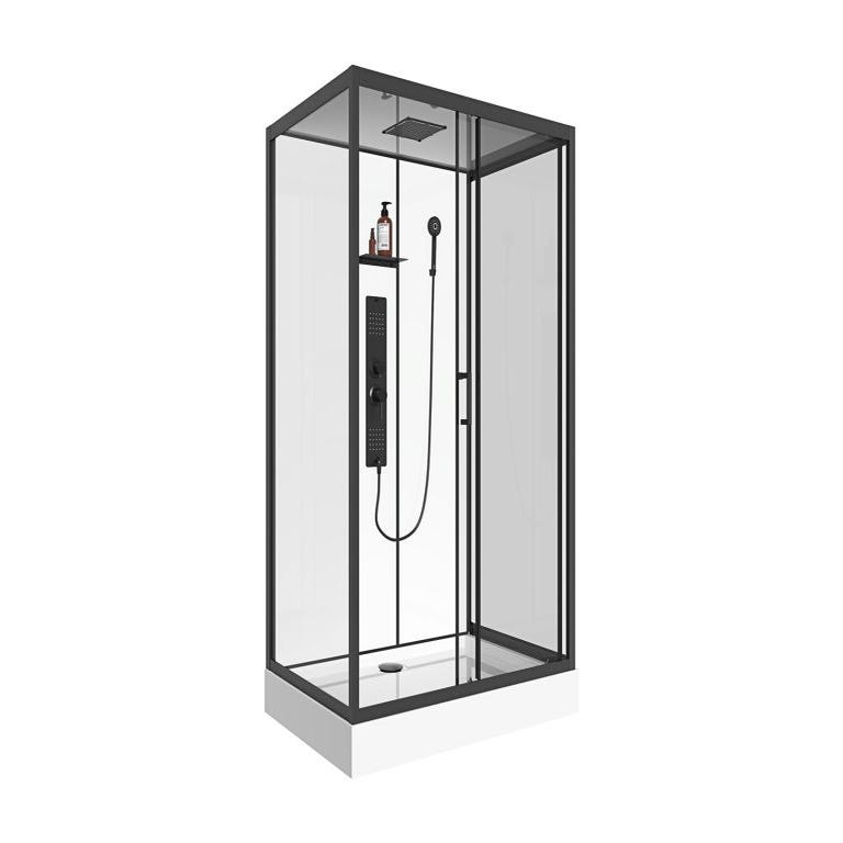 Cabine de douche hydromassante rectangulaire - Installation réversible - L110 x l80 x H215 cm - SULIPA 2