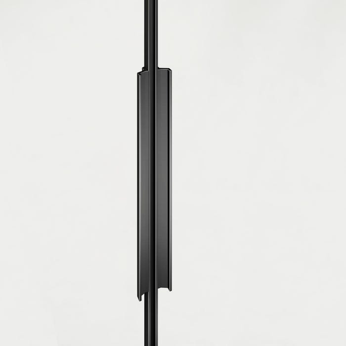 GRAND VERRE Cabine de douche 100x100 en verre avec profilés en alu noir mat à ouverture pivotante avec partie fixe 5