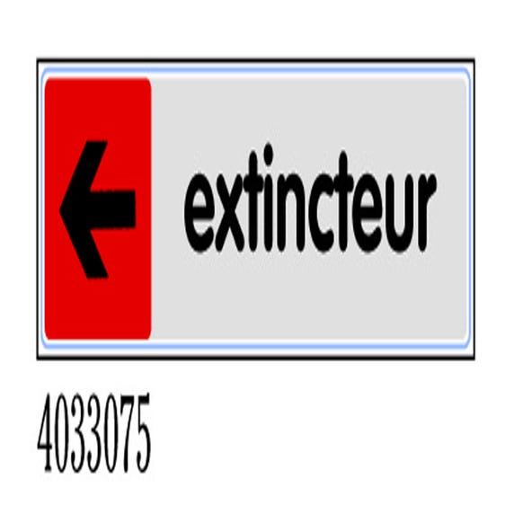 Plaquette de porte Extincteur flèche gauche - couleur 170x45mm - 4033075 0