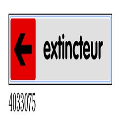 Plaquette de porte Extincteur flèche gauche - couleur 170x45mm - 4033075 0