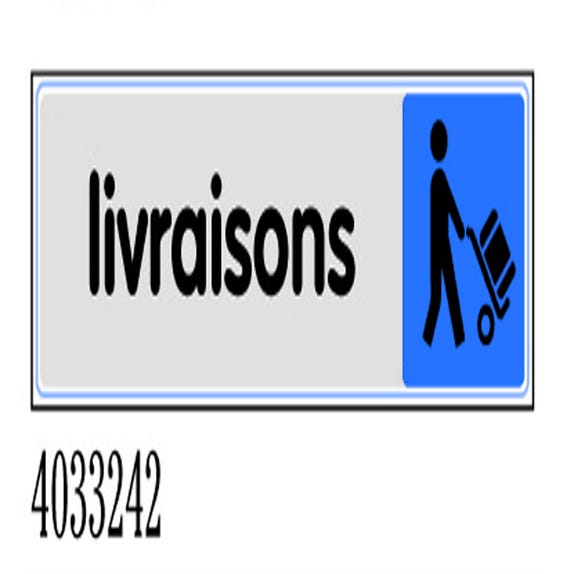 Plaquette de porte Livraisons - couleur 170x45mm - 4033242 0