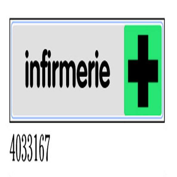 Plaquette de porte Infirmerie - couleur 170x45mm - 4033167 0