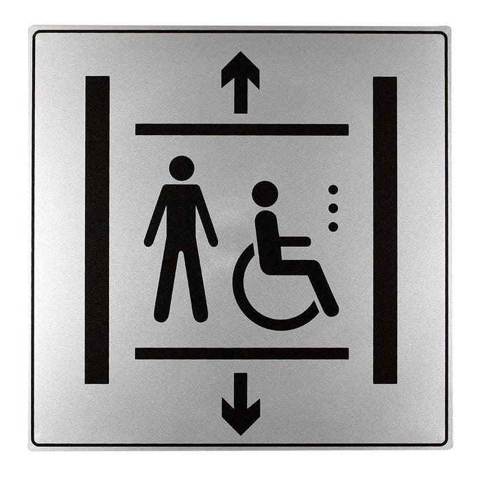 Plaquette Ascenseur accessible aux handicapés - Gamme Iso 7001 200x200mm - 4380315 0