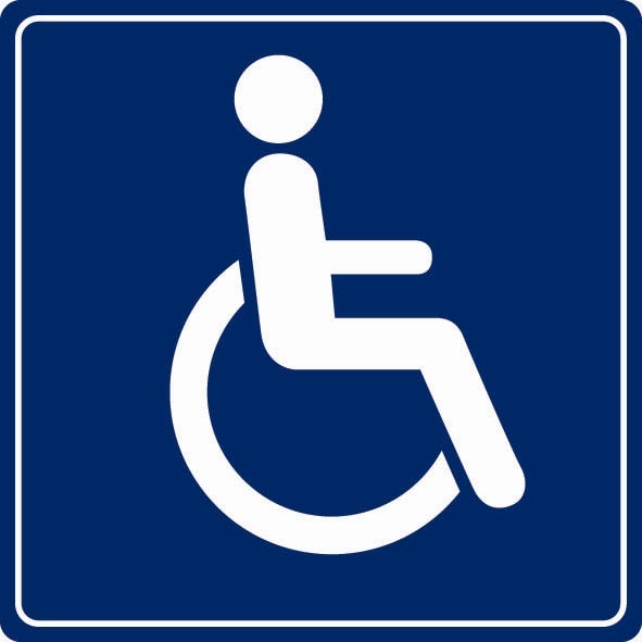 Plaquette de porte WC handicapés - couleur 90x90mm - 4033969 0