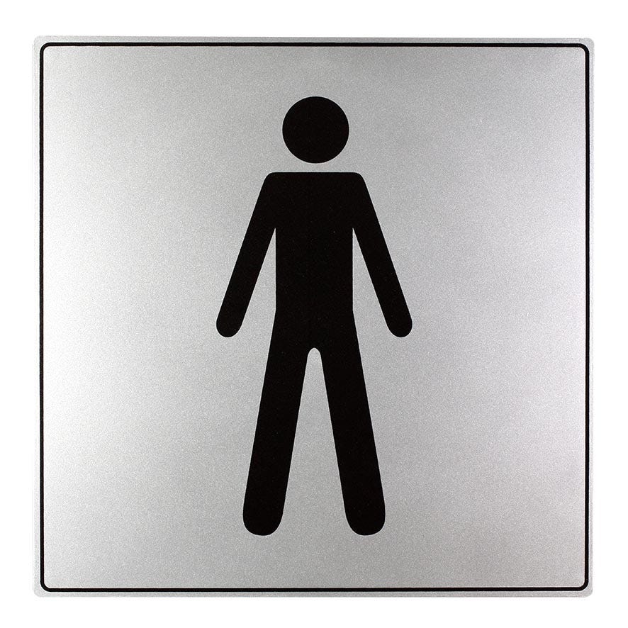 Plaquette Toilettes hommes - Gamme Iso 7001 200x200mm - 4380025 0