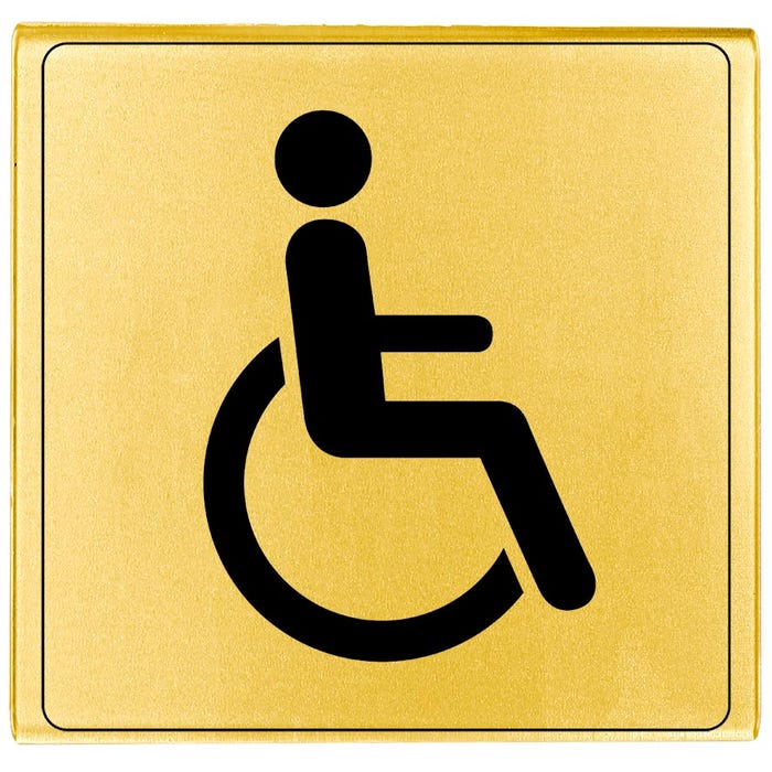 Plaquette WC handicapés - Classique or 90x90mm - 4500270 0