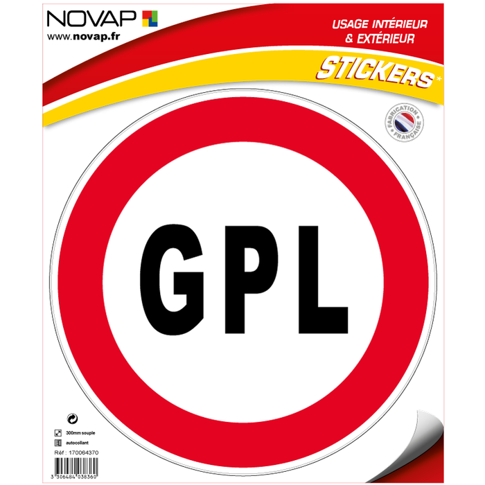 Panneau Interdit aux GPL - Vinyle adhésif Ø300mm - 4038360 0