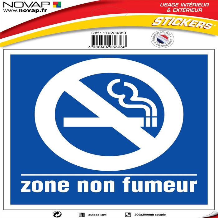 Panneau Zone non fumeur - Vinyle adhésif 200x200mm - 4036366 0