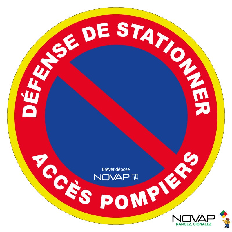 Panneau Défense de stationner - Accès pompier - haute visibilité - Ø 180mm - 4091495 0