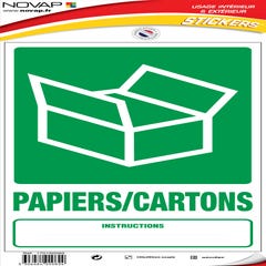Panneau Dechets papiers / cartons - Vinyle adhésif 330x200mm - 4000824 0