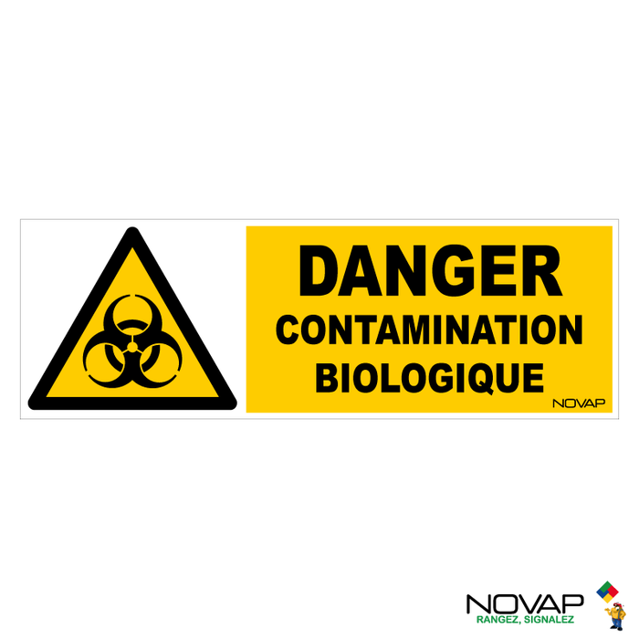 Panneau Danger contamination biologique - 450x150mm - 4064444 0