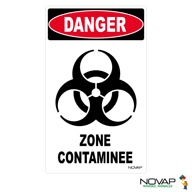 Panneau Danger zone contaminée - 200x330mm - 4161792 0
