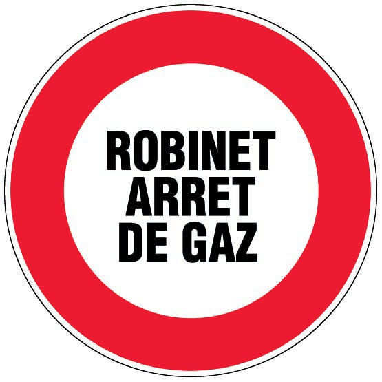 Panneau Robinet arret gaz - Rigide Ø300mm - 4060880 0