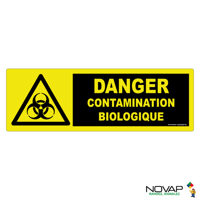 Panneau Danger contamination biologique - haute visibilité - 450x150mm - 4090771 0