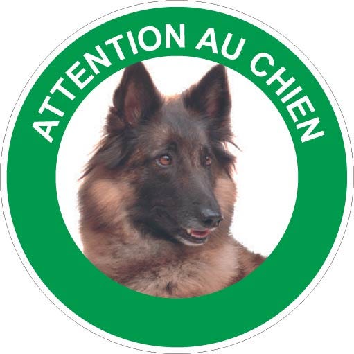 Panneau Attention au chien Berger belge - Rigide Ø180mm - 4040431 0