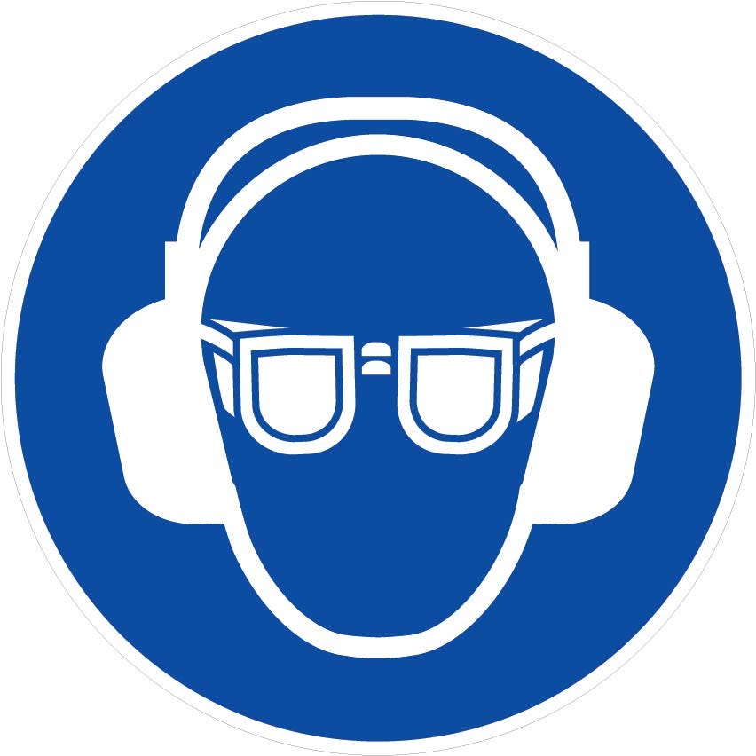 Panneau Port obligatoire lunettes et casque anti-bruit - Rigide Ø300mm - 4062648 0