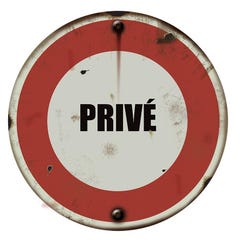 Panneau vintage Privé - Rigide Ø180mm - 4019109 0
