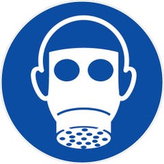 Panneau Obligation de porter un masque de protection respiratoire - Rigide Ø180mm - 4041308 0