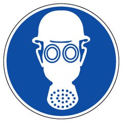 Panneau Masque de protection et casque obligatoire - Rigide Ø180mm - 4041896 0