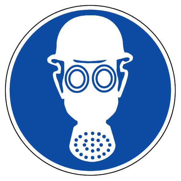Panneau Masque de protection et casque obligatoire - Rigide Ø180mm - 4041896 0