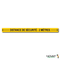 Bande Distance de sécurité - 2 mètres - Jaune - spécial sol - 1000x70 mm - 4008394 0