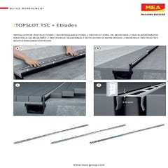 Pack de 12 caniveaux MEAPARK avec grille à fente + profil E-BLADE R en Inox 4