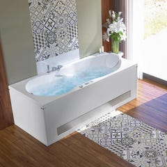 Baignoire balnéo ROMANZA 180x80 sur châssis métal, système balnéo SILENCE & AIR tête bain à gauche 0