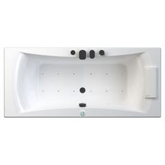 Baignoire balnéo CONCERTO 180x80 sur châssis métal, système balnéo STAR MIXTE DIGIT tête bain à gauche 1