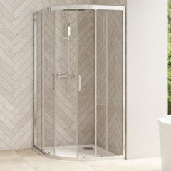 Porte de douche 1/4 de rond 2 portes coulissantes SMART Design pour receveur 1/4 de rond 90x90 chromé 0