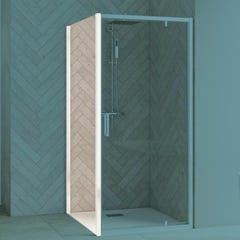 Paroi de douche fixe SMART Design (à coupler avec porte SMART Design) L 75 cm H 2,05 m blanc 0