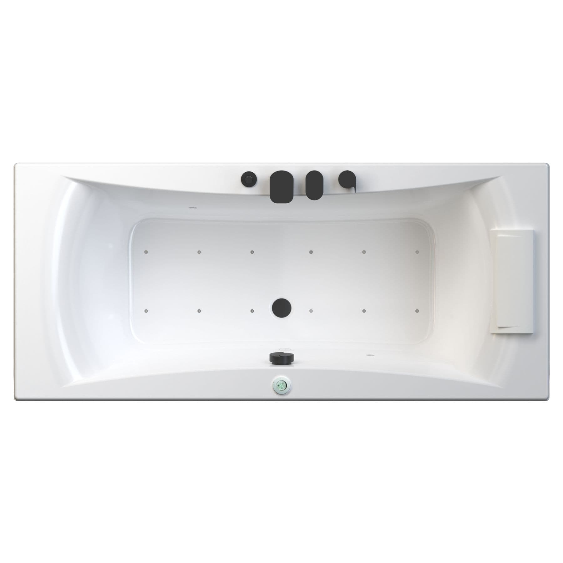 Baignoire balnéo CONCERTO 170x75 sur châssis métal, système balnéo STAR MIXTE DIGIT tête bain à droite 1