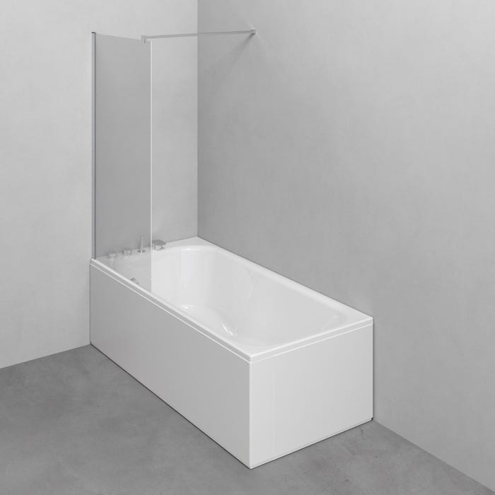 Pare Bain transparent 80X160 cm pour baignoire sauf baignoires d'angle, baignoires Bossanova et baignoires asymétriques 0