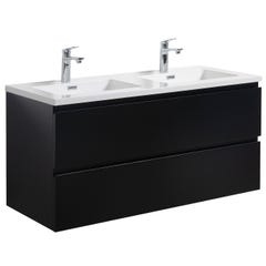 Meuble de salle de bain Angela 120 cm lavabo Noir – Armoire de rangement Meuble lavabo 0