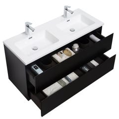 Meuble de salle de bain Angela 120 cm lavabo Noir – Armoire de rangement Meuble lavabo 1